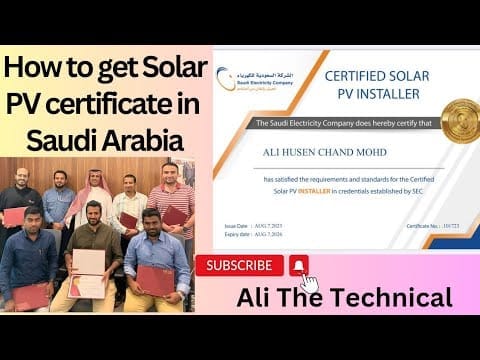 How to get solar PV certificates in Saudi Arabia, SEC net metering (video thumbnail)